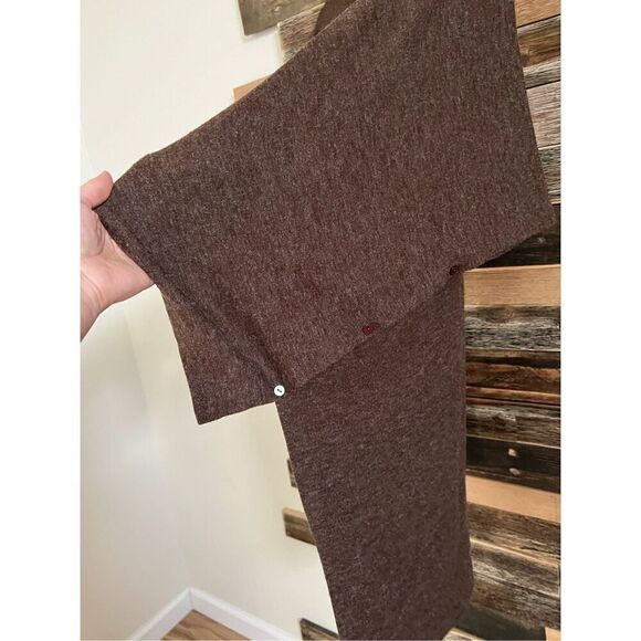 Patrizia Luca Women’s Poncho Sweater cover Button side brown high low - Picture 6 of 7